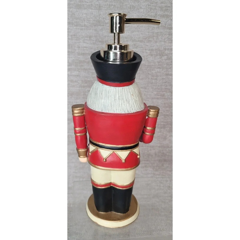 Nutcracker Soap Dispenser Red Gold Christmas Holiday Decor